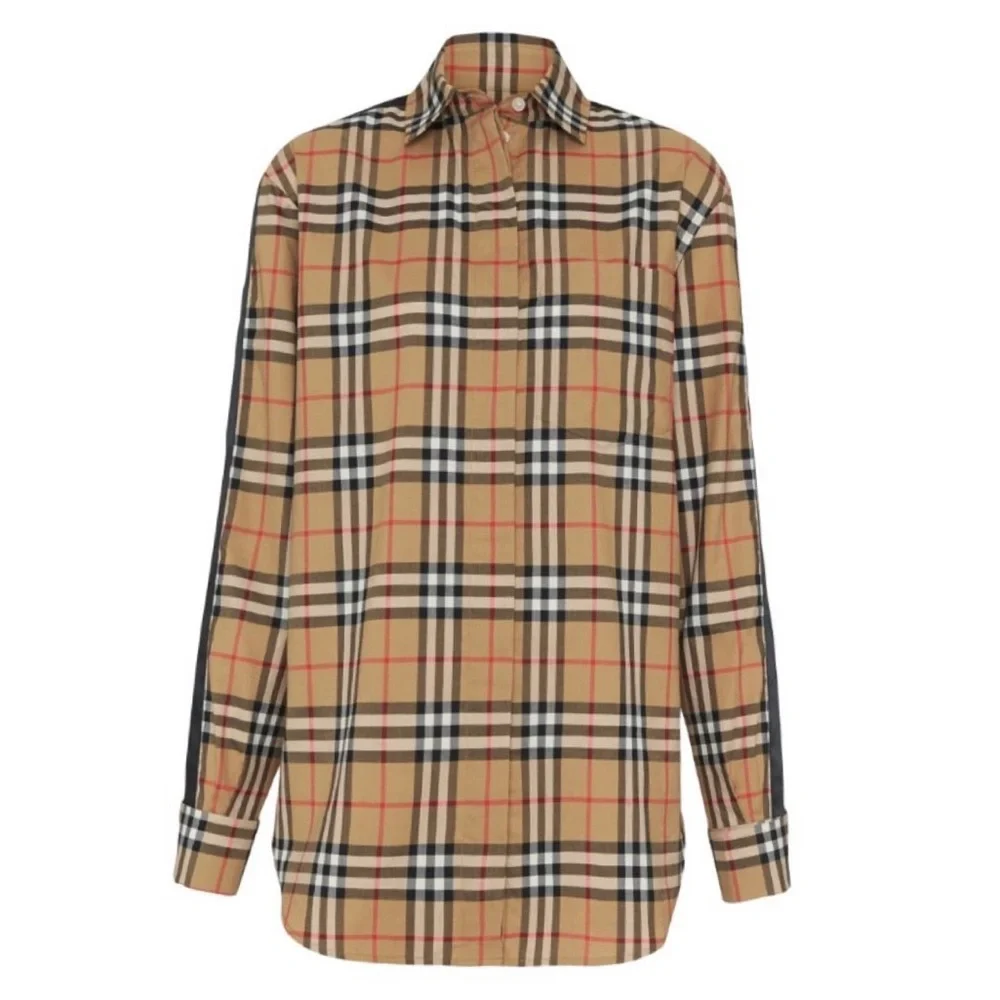 NWT Burberry Satin Stripe Vintage Check Shirt - Picture 2 of 16